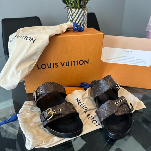 Louis Vuitton slides Size 39 - Depop